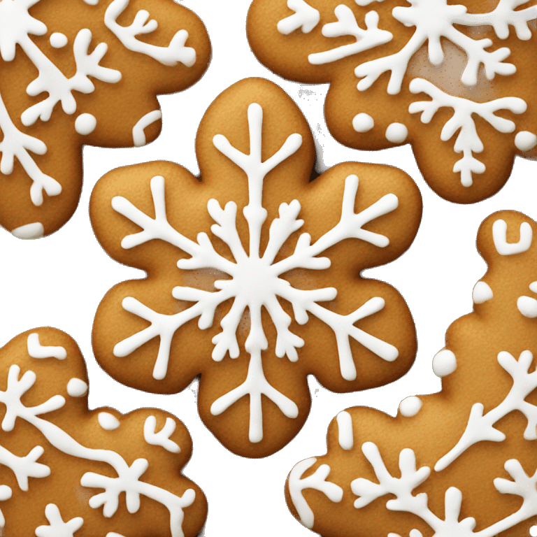 Pretty gingerbread snowflake emoji