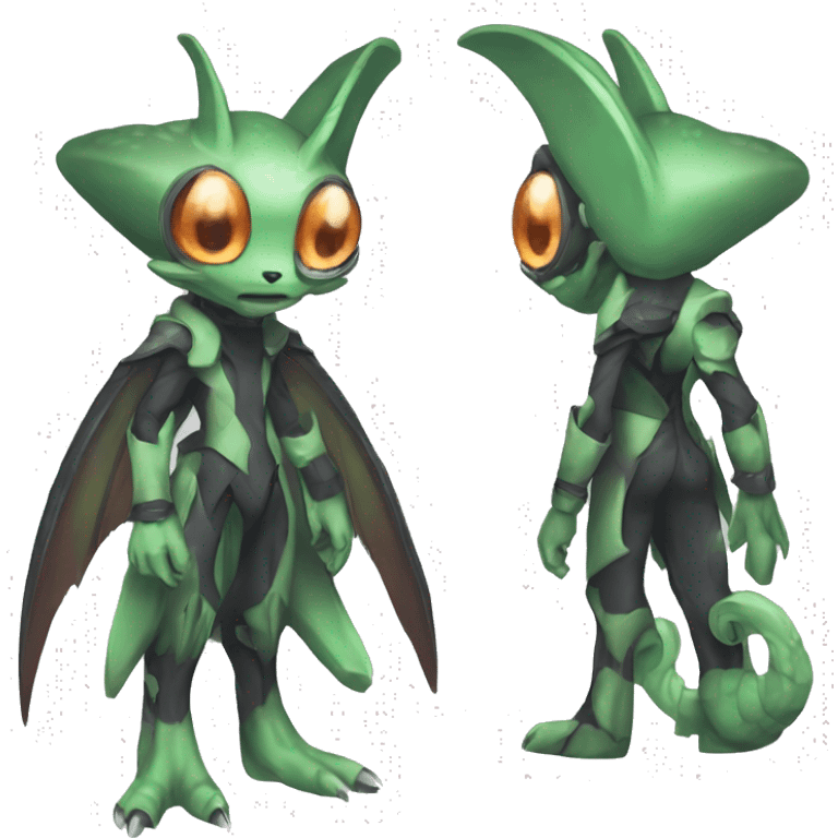 cute cool edgy sharp eldritch alien Digimon-Fakemon-animal full body emoji