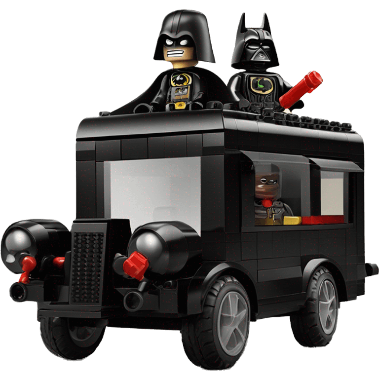 Lego Batman and Darth Vader 1790 horseless motorized caravan  emoji