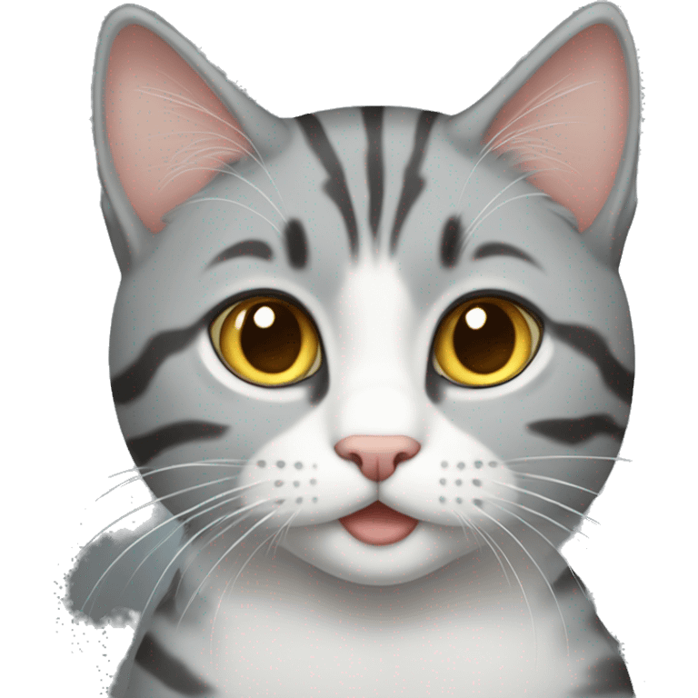 Cat gray taby emoji