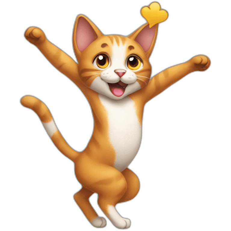 Cat dancing with dogs emoji