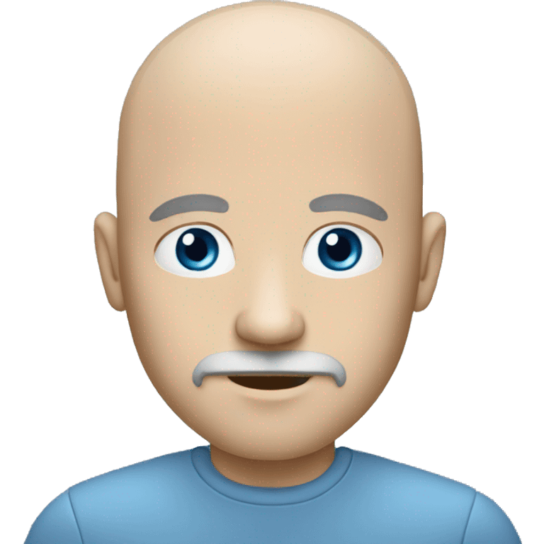 A bald white man with gray goatee blue eyes emoji