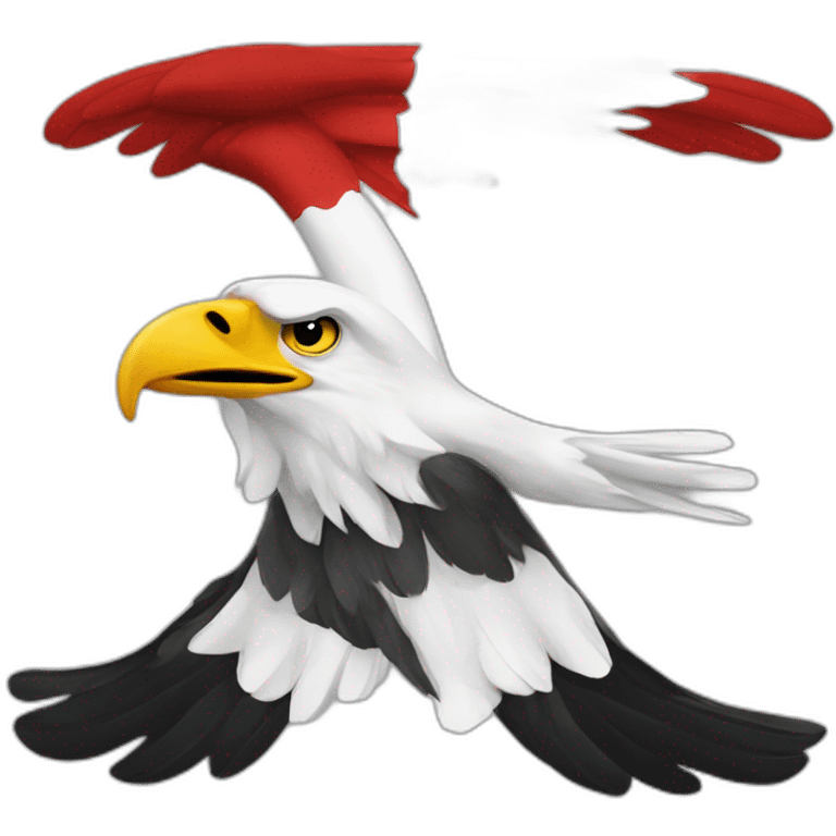 drapeau de la prusse noire et blanc aigle emoji