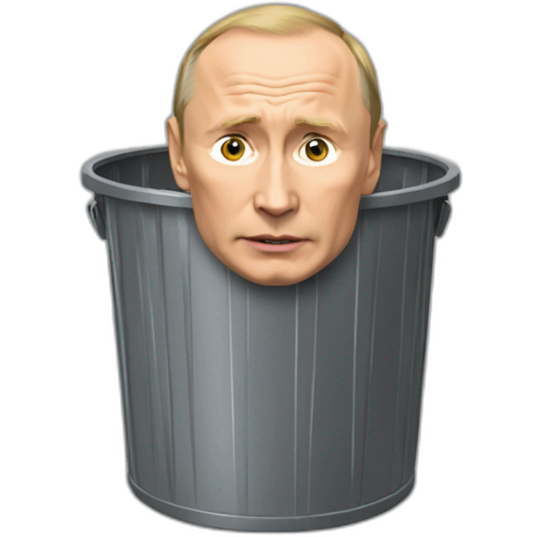 Putin in rubbish bin emoji