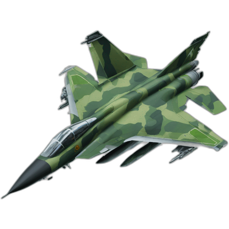 Saab viggen fighter jet with green camo emoji