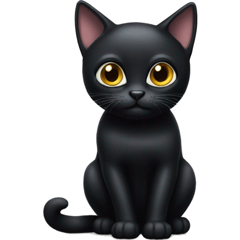 Black cat with big eyes emoji