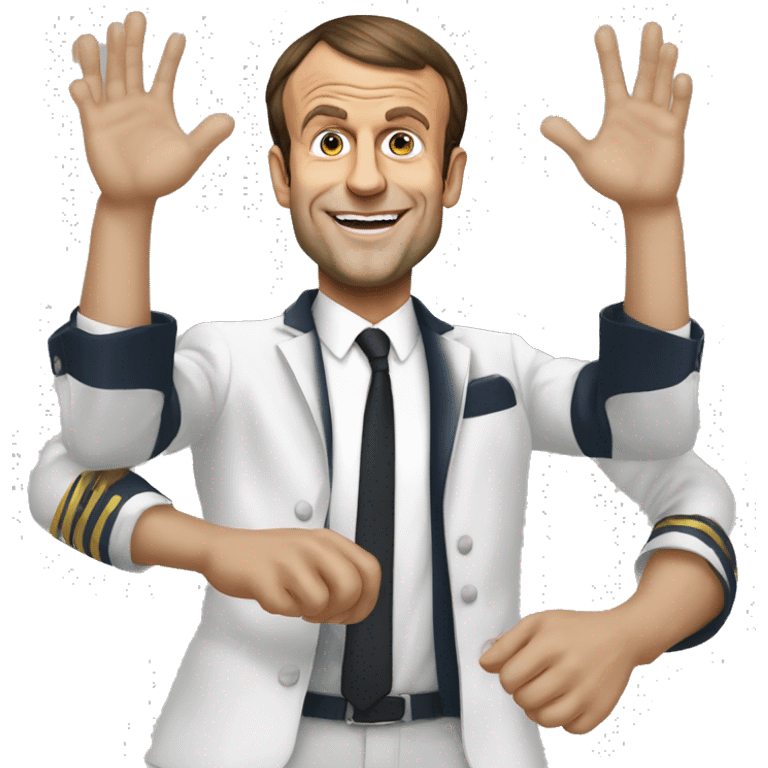 Emmanuel Macron qui lève la main emoji