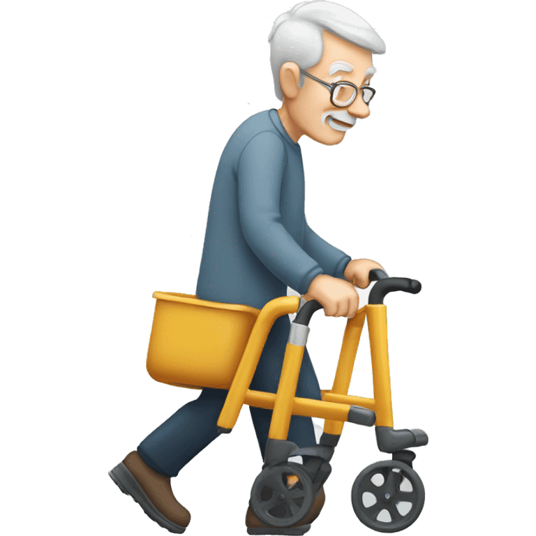 Old Man walking with rollator emoji