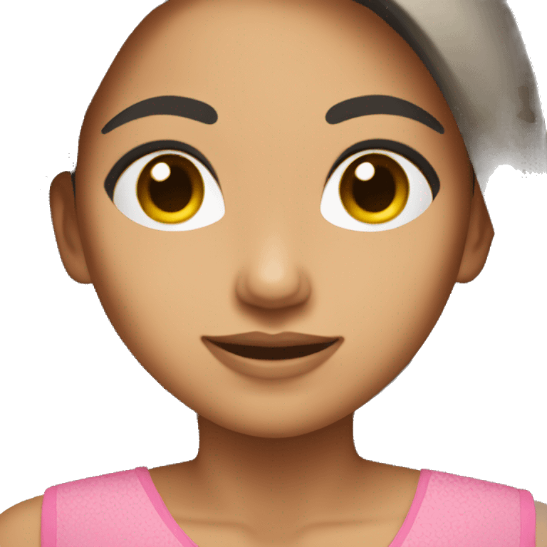 Asian woman with tan skin wearing a pink dress emoji