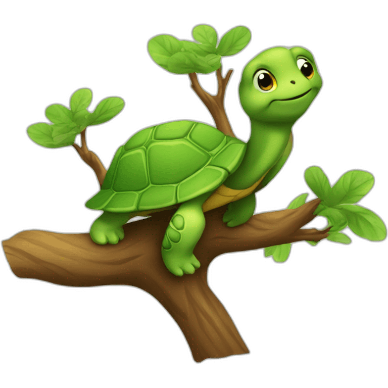 Tortue sur arbre emoji