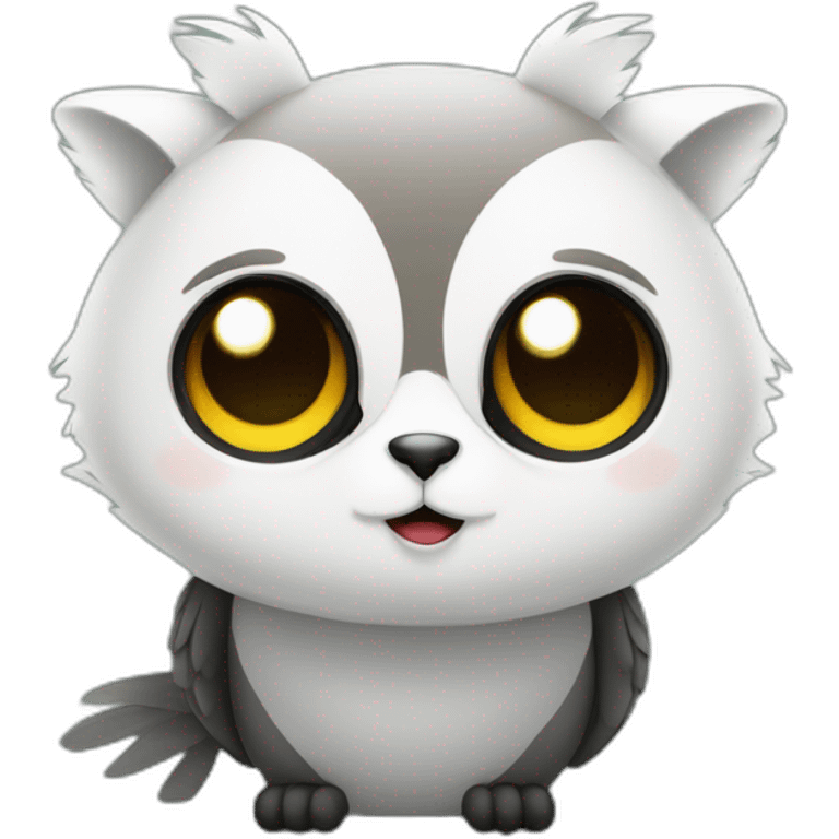 Chat sur panda sur hibou emoji