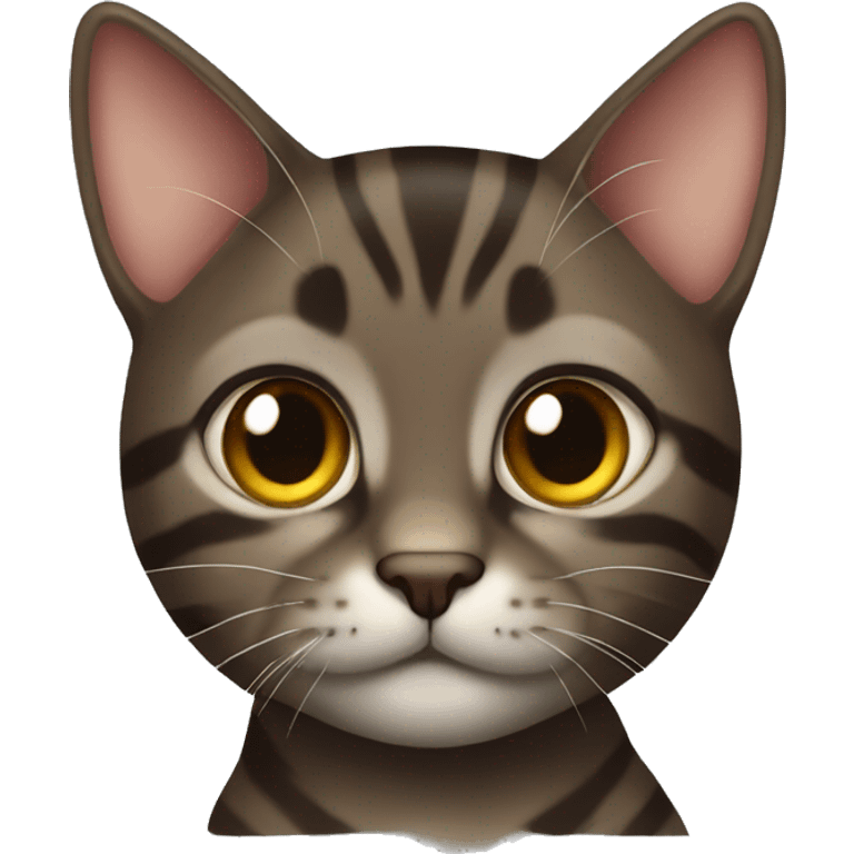 Dark brown tabby cat emoji