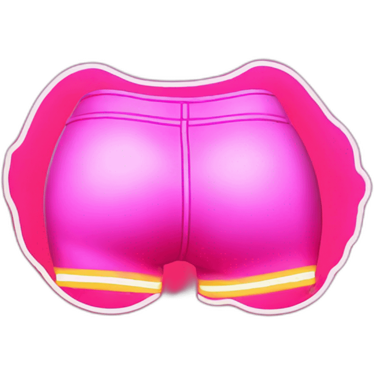 Juicy booty neon sign style emoji