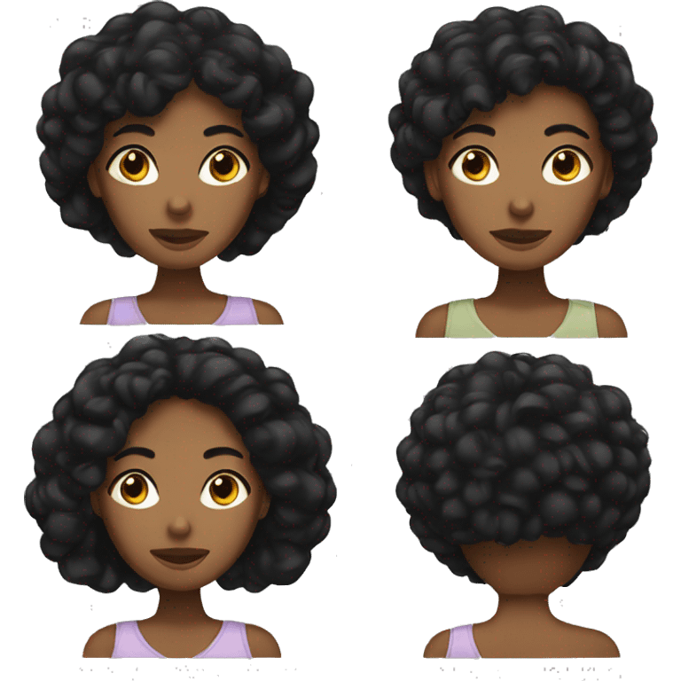 black hair women emoji