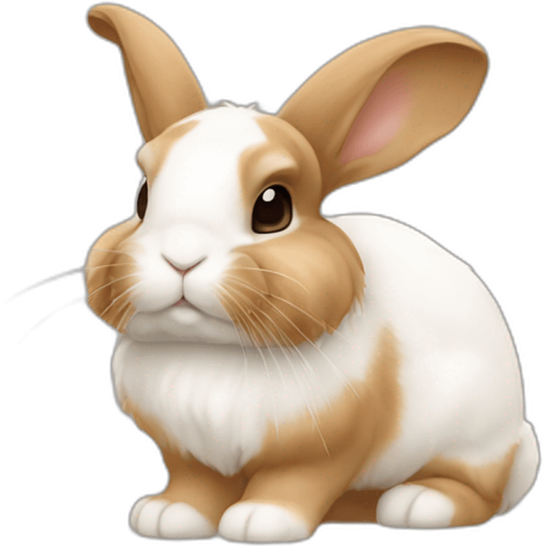 Mini lop bunny caramel and white emoji