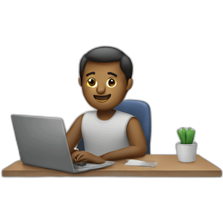 man working in a laptop emoji