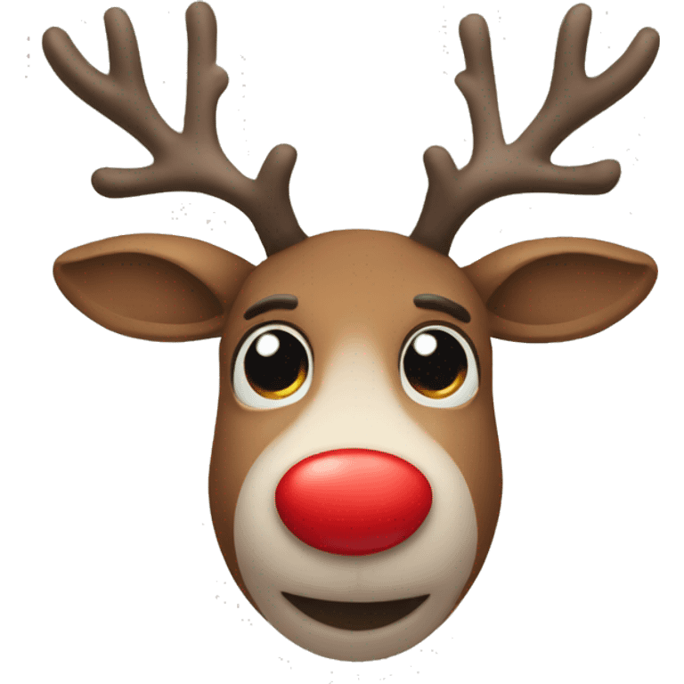 A red nose reindeer emoji