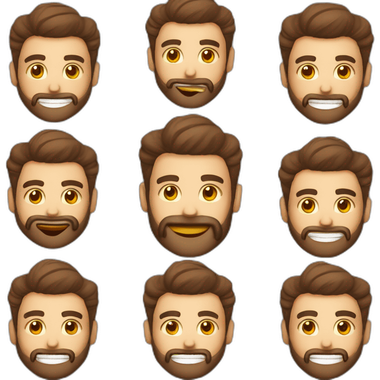 homem com barba segurando um copo café emoji