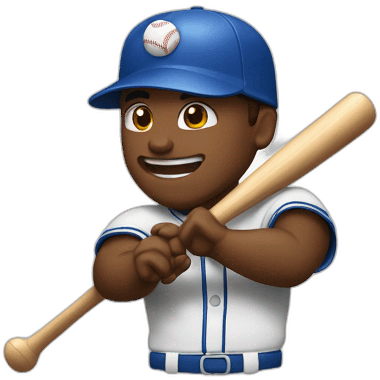 Baseball player swinging bat emoji