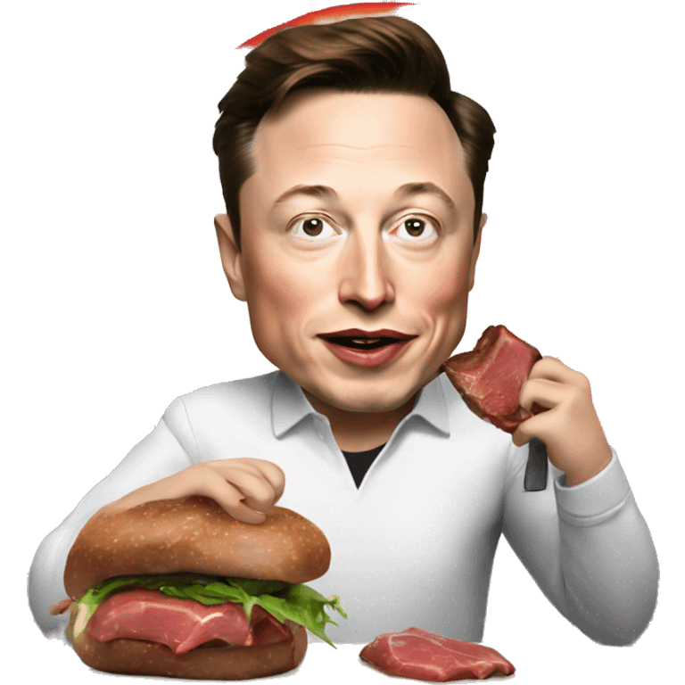 Elon musk eating steak emoji