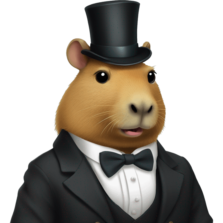 Capybara in a tuxedo with a monocle emoji