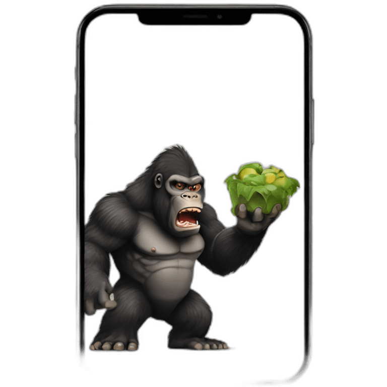 Angry king kong with iPhone  emoji