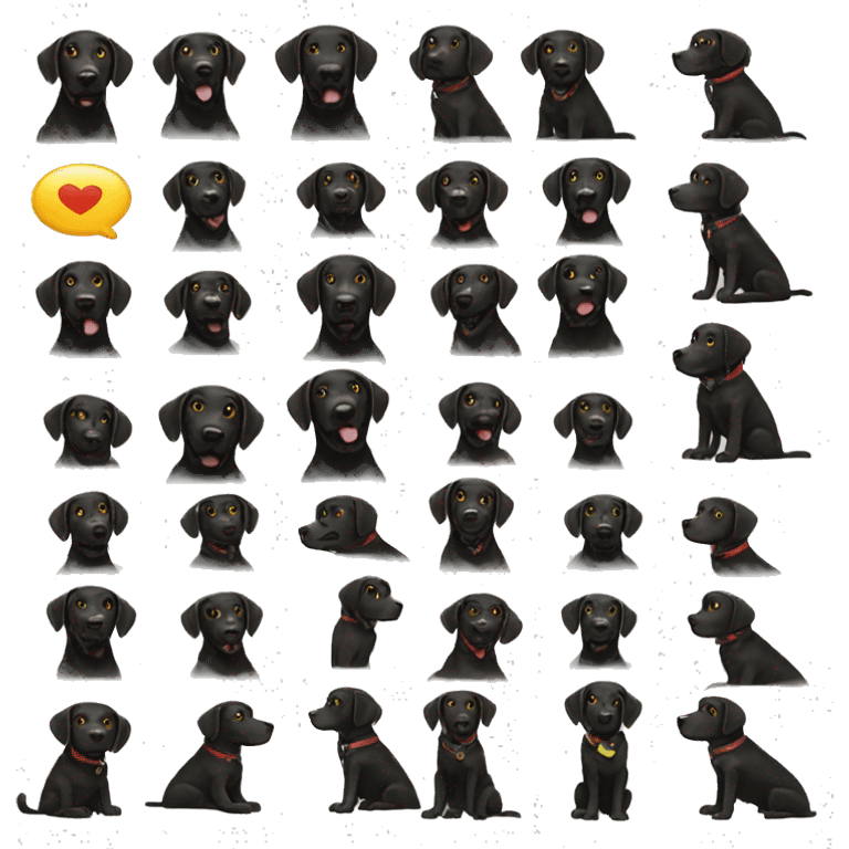 Black Labrador assistance dog  emoji