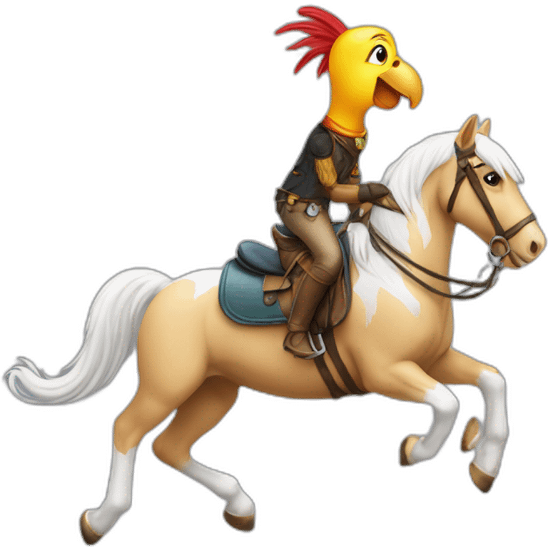 Perroquet sur un cheval emoji