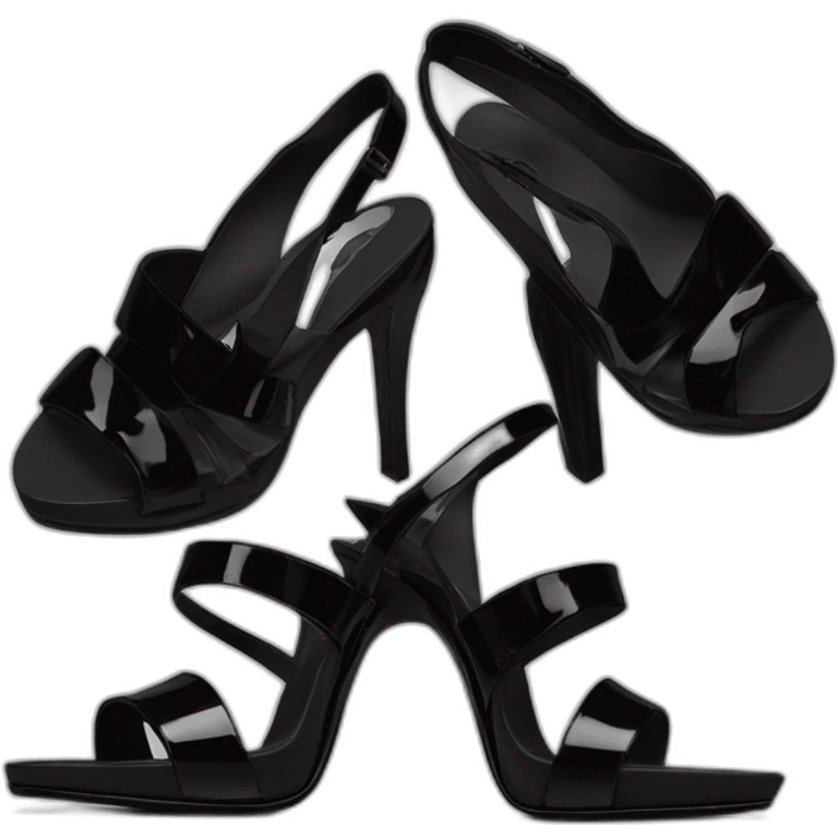 Ysl TRIBUTE heel SANDAL black PATENT LEATHER emoji