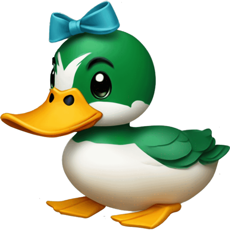 Duck with bow emoji