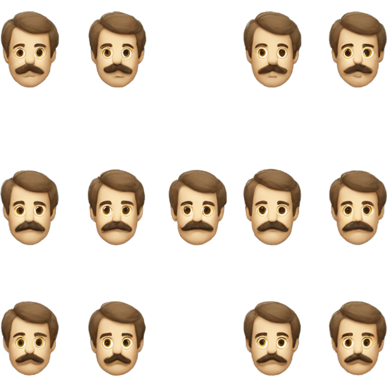 Guys with moustach carre et frange  emoji