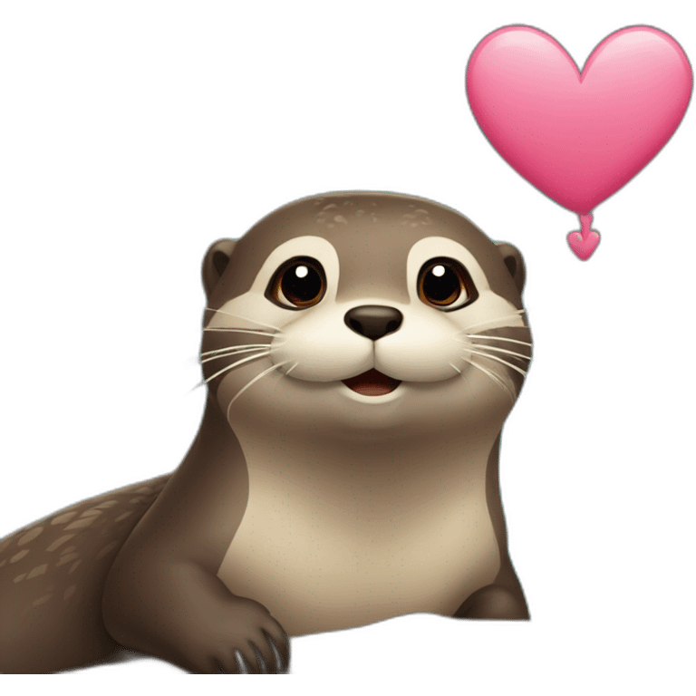 loutre avec un cœur emoji