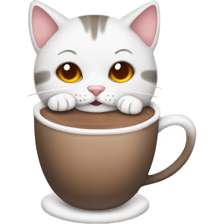 Cat drinking hot chocolate emoji