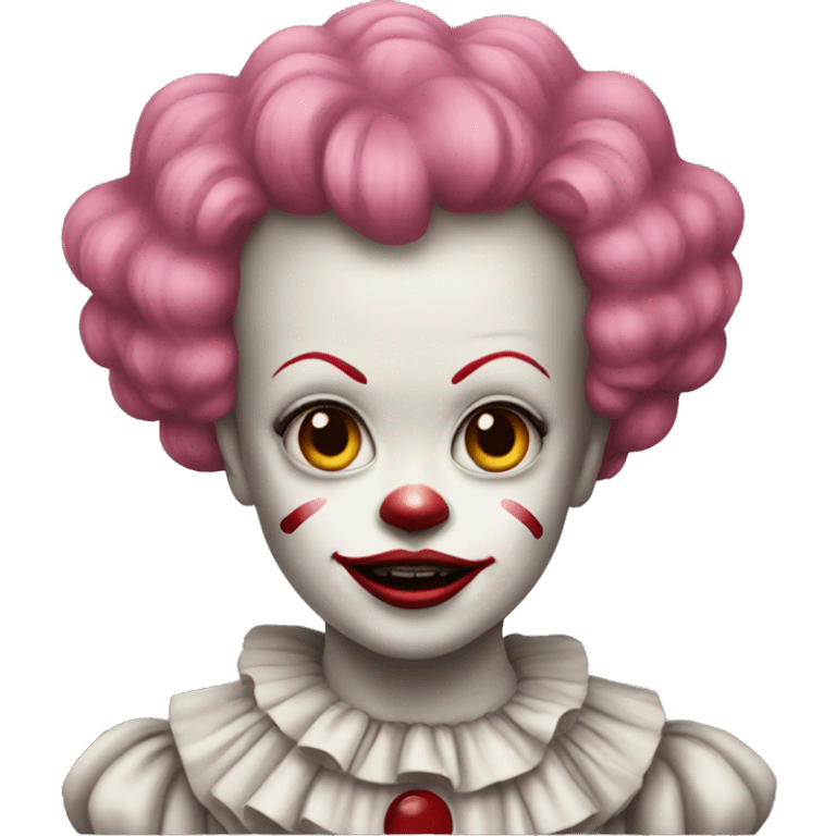 Pennywise with pink hair and makeup emoji