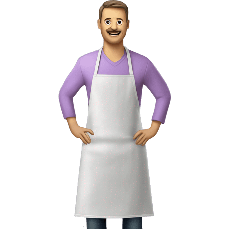 Realistic isolated light purple kitchen apron  emoji