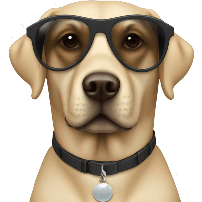 Labrador retriever with dark sunglasses on emoji