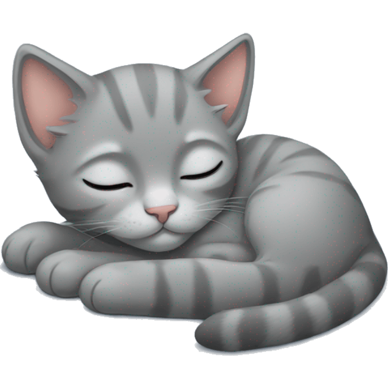 grey kitten sleeping emoji