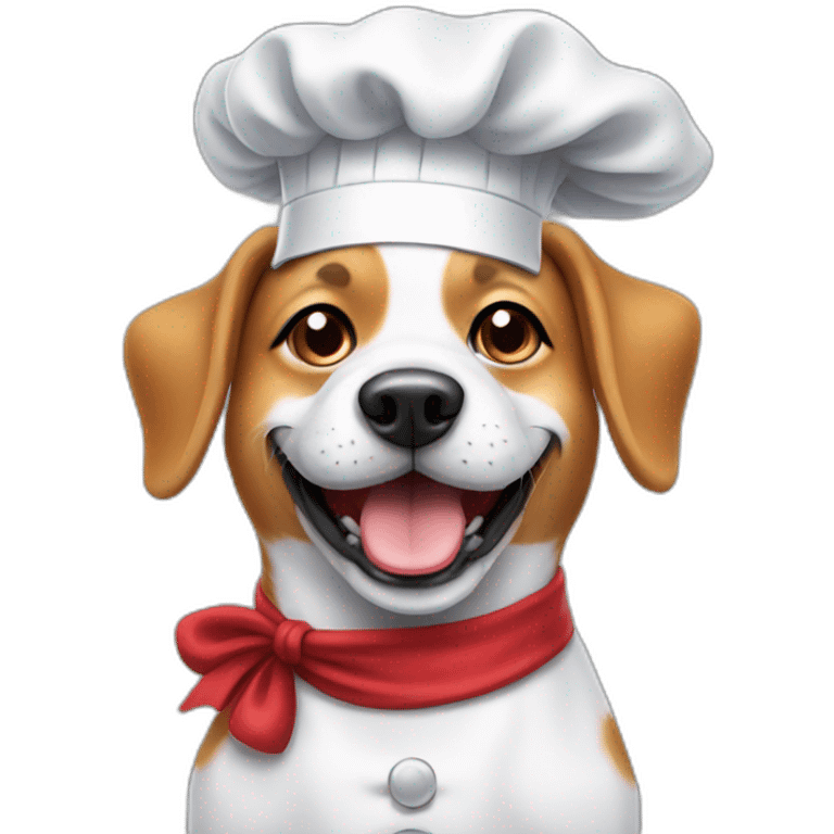 Smiling dog wearing chefs hat emoji