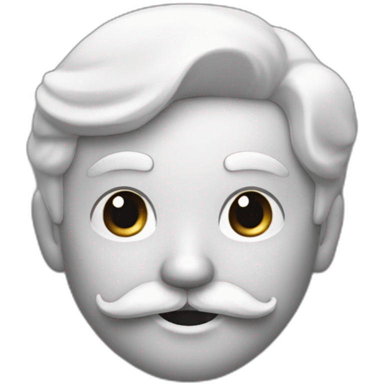 petite moustache qui a sous son nez cheveux noir plaquer d'un côté peau blanc emoji