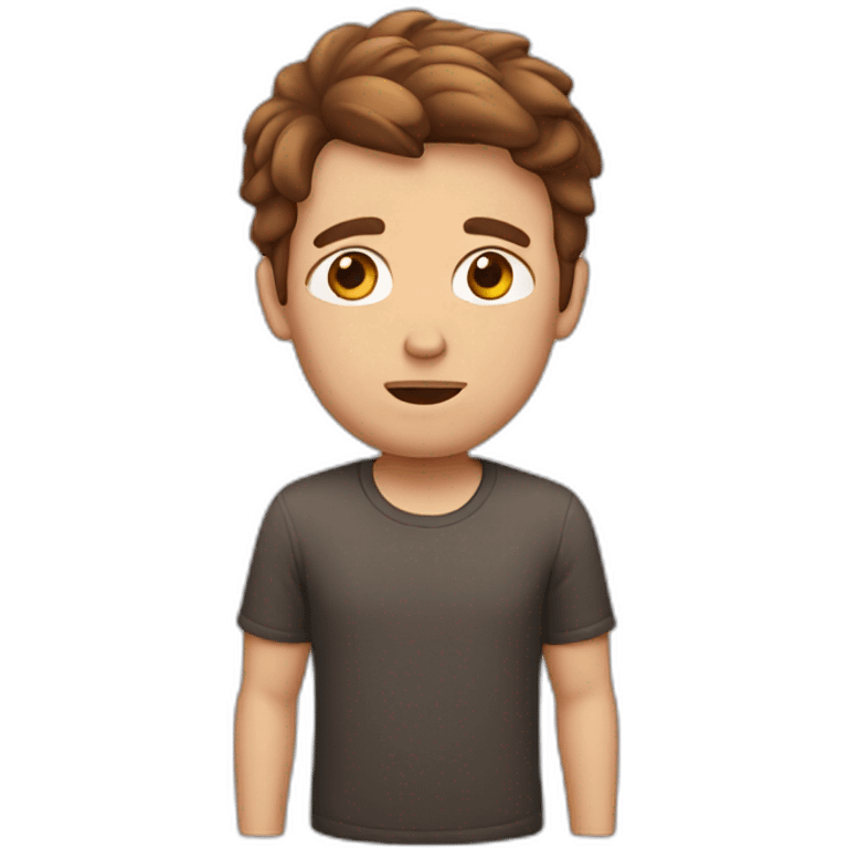 stressed out white male brown hair emoji