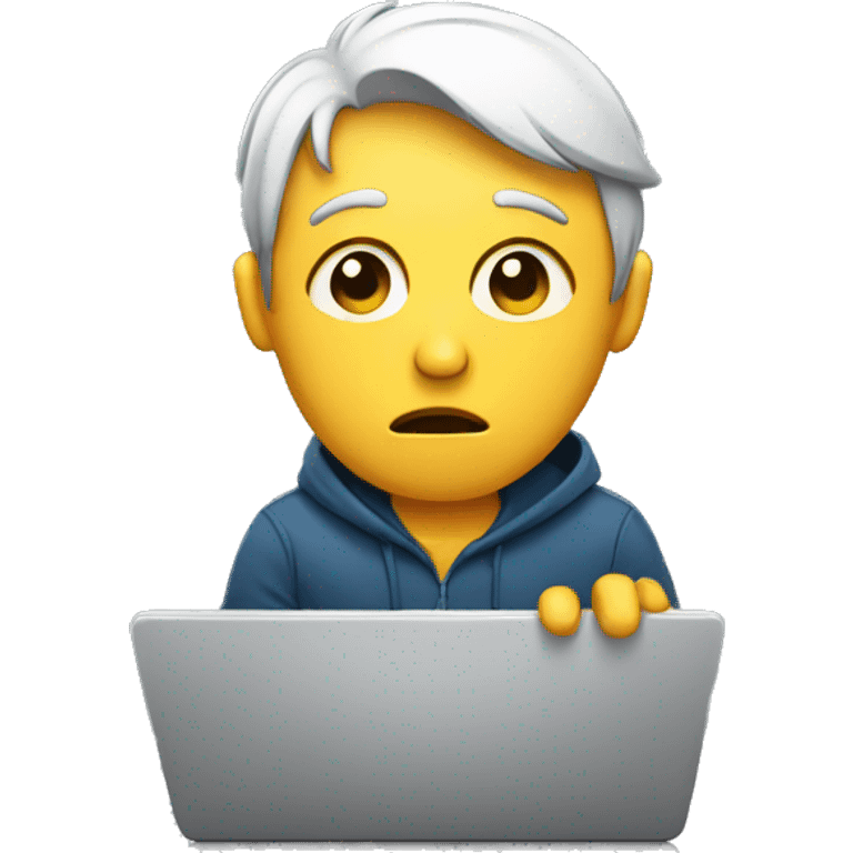 sad person with laptop emoji