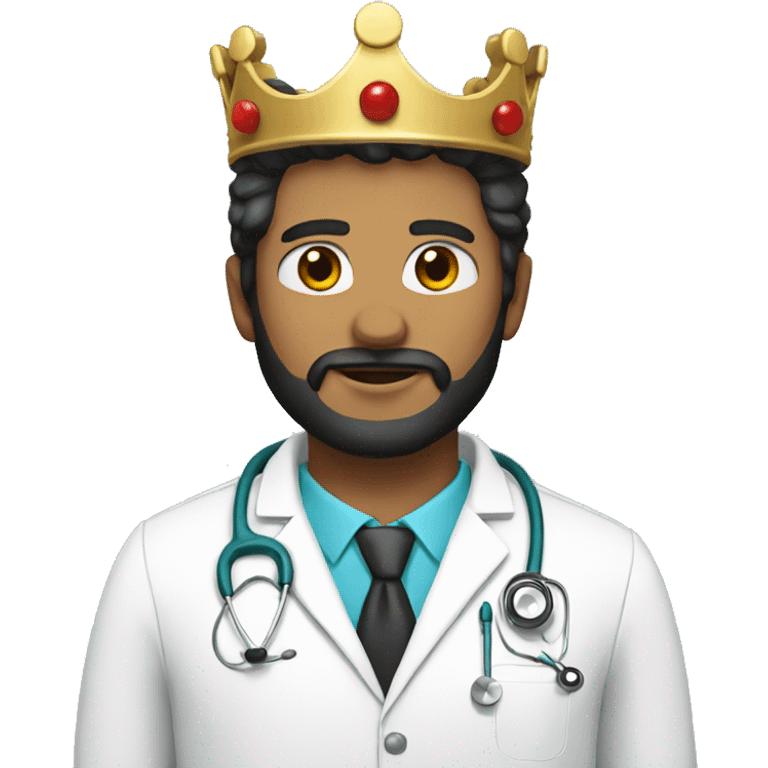 doctor with a crown and black beard emoji