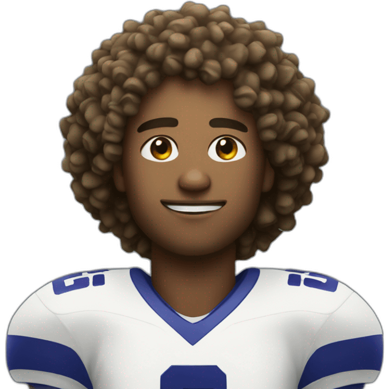 football player with curly hair and wearing number 25 emoji