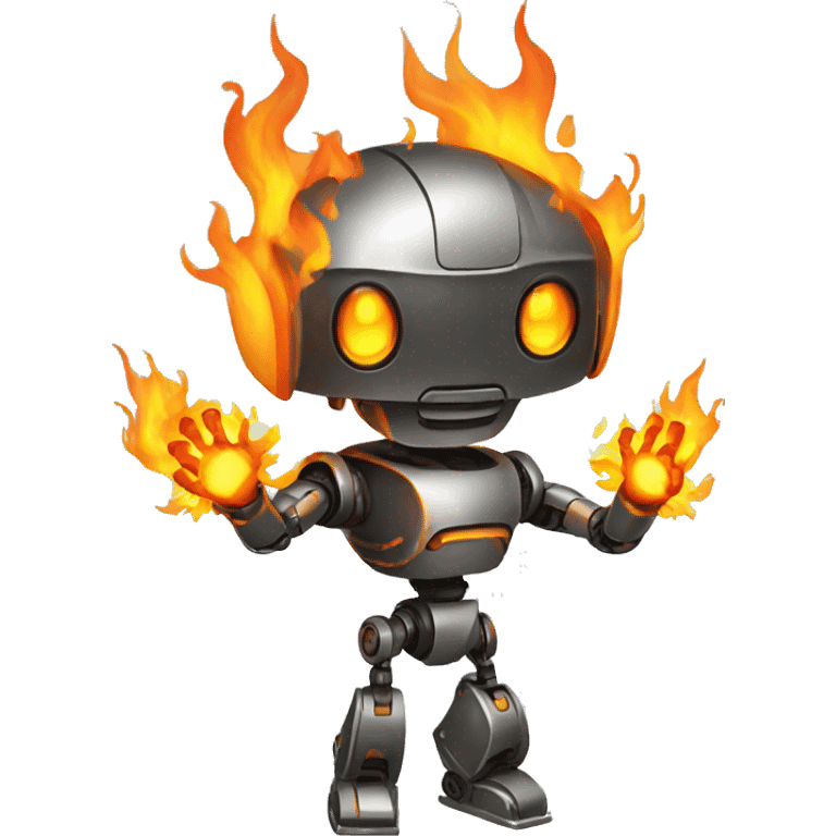 robot fiery emoji