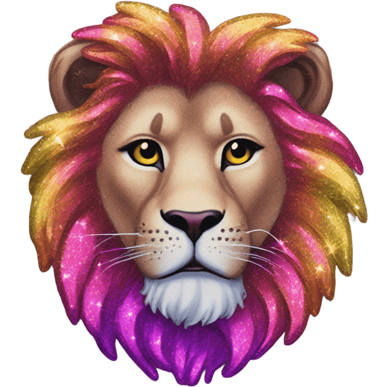 Lisa frank lion with glitter mane emoji