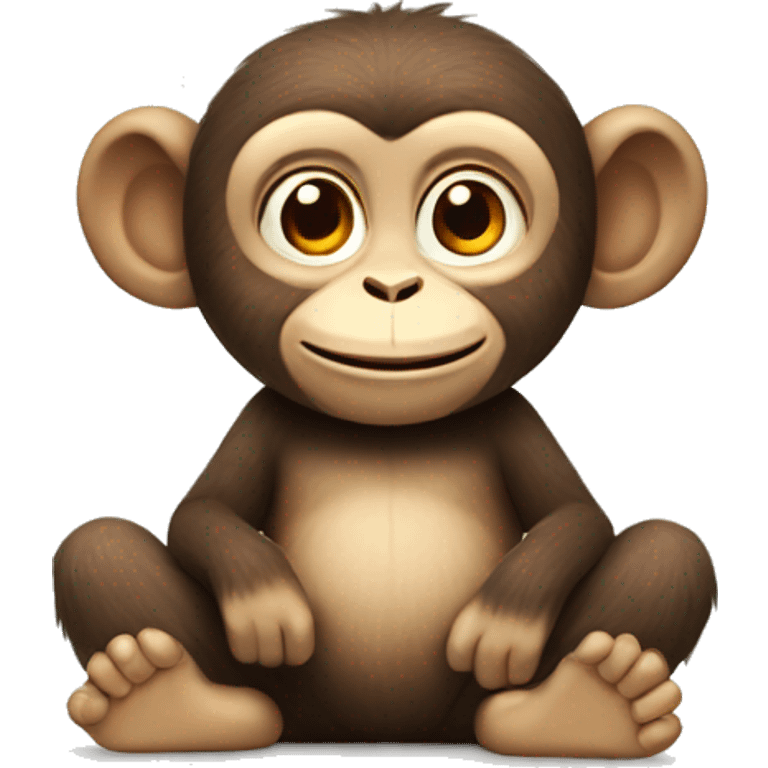 sitting happy monkey emoji