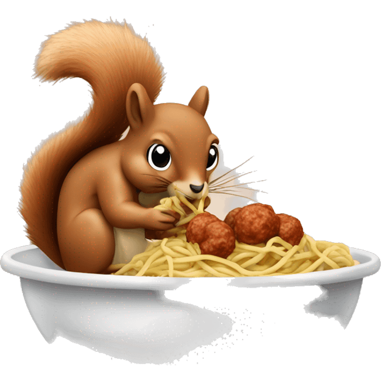 squirrel eating spaghetti and meatballs emoji