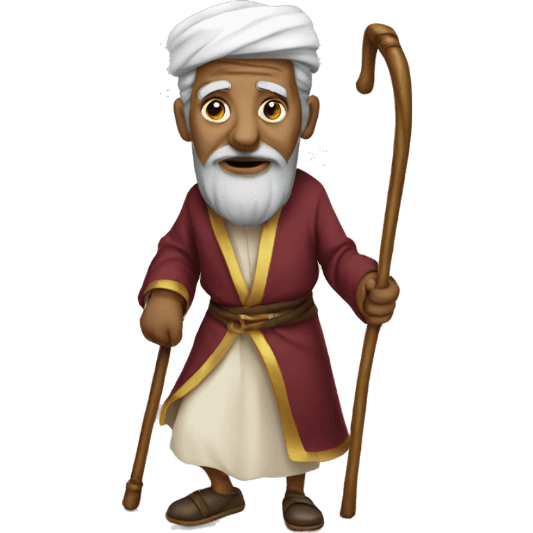 Old sultan walking with help of walking stick  emoji