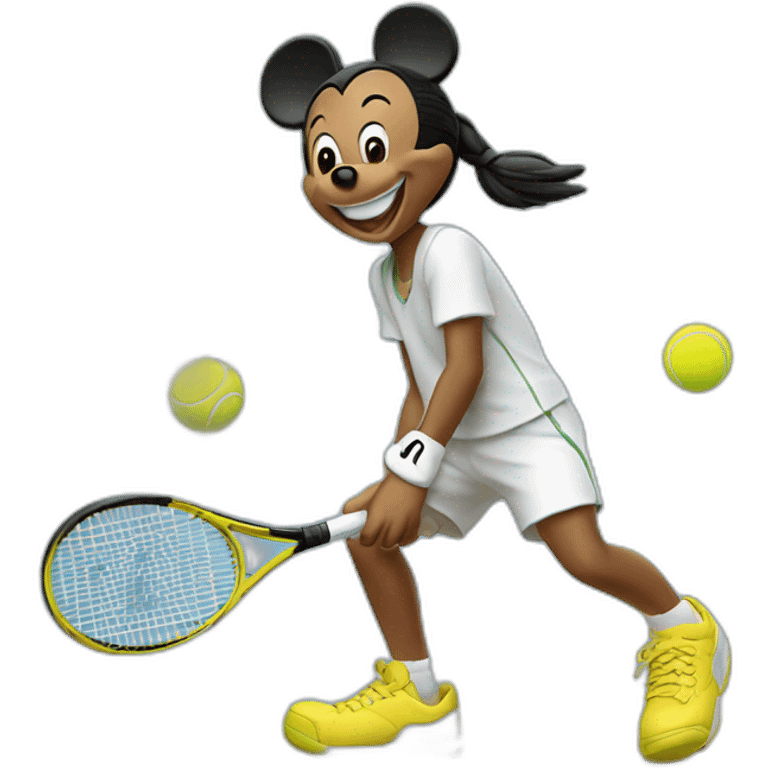 Mickey qui fait du tennis emoji