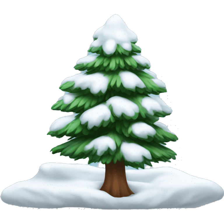 pine tree with snow emoji